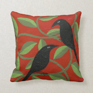 Deux corneilles pour le coussin de joie