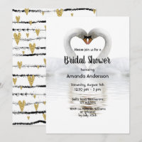 Deux cygnes amoureux blanc nuptiale invitation