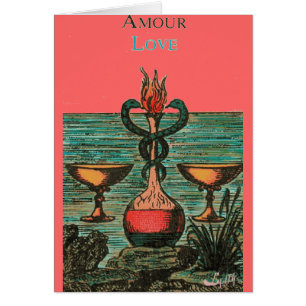 DEUX DE DESIGN DE CARTE DE TAROT DE TASSES