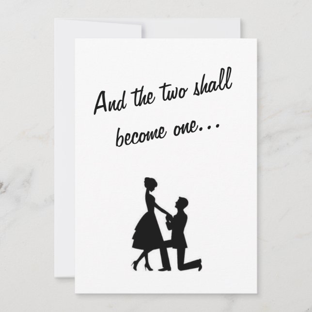 Deux deviendront une invitation noire et blanche (Devant)