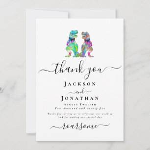 Deux dinosaures marient un mariage gay, merci