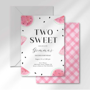 Deux douce pastèque Invitation de deuxième anniver