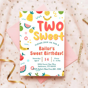 Deux douces   Fruit Party Anniversaire Invitation