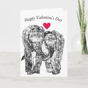 Deux éléphants tenant des troncs La carte de Saint