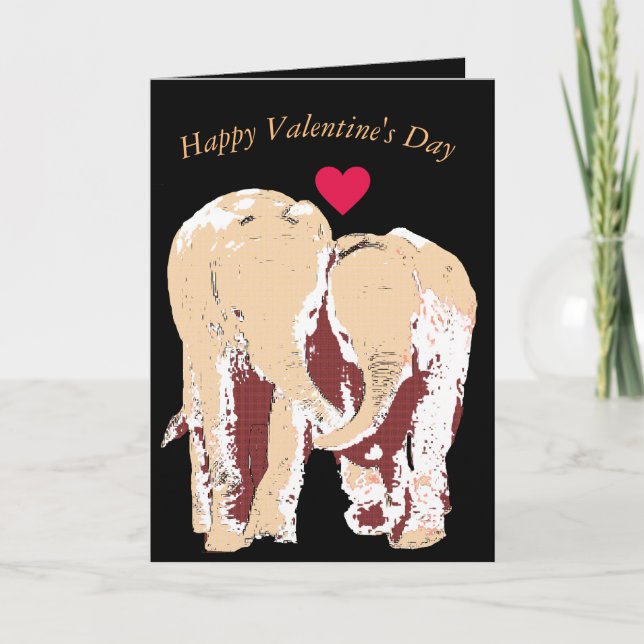 Deux éléphants tenant des troncs La carte de Saint (Devant)