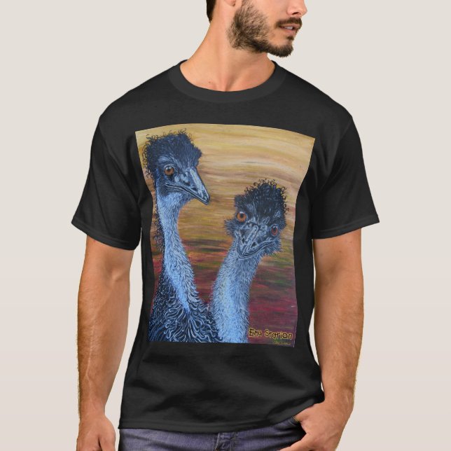 Deux émeus noircissent le T-shirt (Devant)