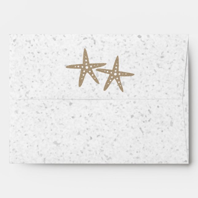 Deux enveloppes d'invitation de plage Starfish (Dos (Haut rabat))