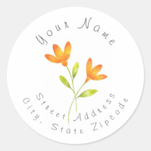 Deux Étiquettes d'aquarelle orange