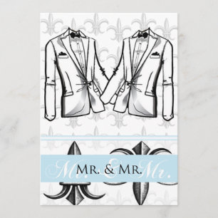 Deux Faire-part de mariage Gay Tuxedo Groom