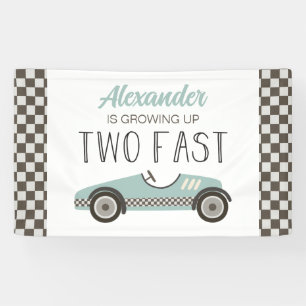 Deux Fast Blue Race Car 2e Anniversaire Bannière