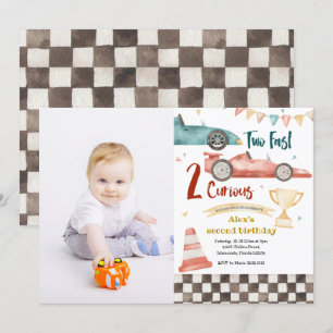 Deux Fast Two Curious Racing Invitation avec photo