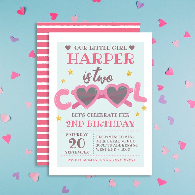 Deux Filles Cool Invitation de fête d'anniversaire (Créateur téléchargé)