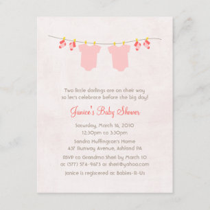 Deux Filles De Bébé Belle Douche Invitations