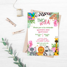 Deux filles de la jungle sauvage Invitation d'anni