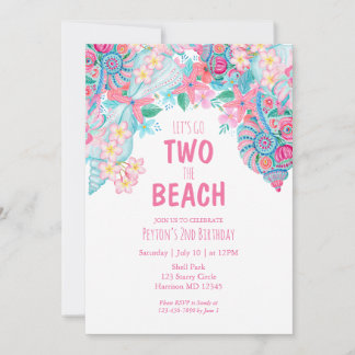 Deux filles d'été à la plage Invitation d'annivers