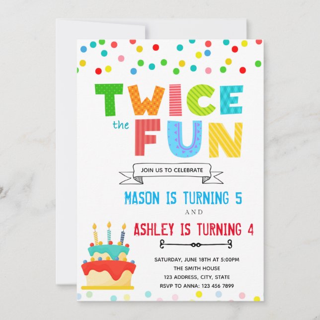 Deux fois la carte d'anniversaire amusante (Devant)