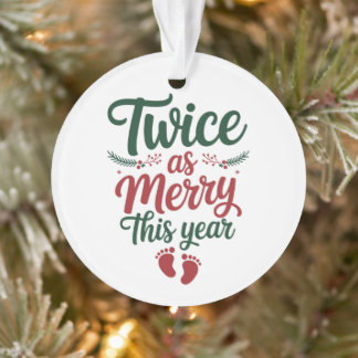 Deux fois plus joyeux cette année Noël Jumeaux Gro