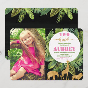 Deux folles invitation photo de 2e anniversaire ro