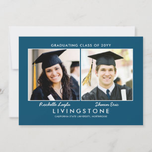 Deux frères et soeurs Faire-part de diplôme en pho