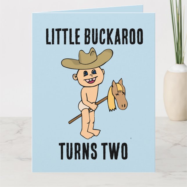 DEUX GARÇON COWBOY CARTE D'ANNIVERSAIRE (Devant)
