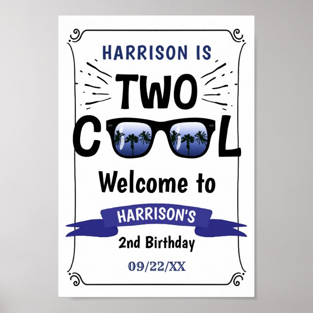 Deux garçons Cool 2e Affiche de bienvenue d'annive (Devant)