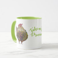 Deux gros poulets dans la tasse de béret