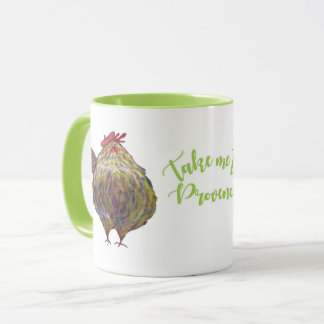 Deux gros poulets dans la tasse de béret
