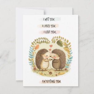 Deux hérissons que je vous garde carte d'amour