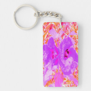 Deux Hibiscus de prune violet et rose chaud sur ro