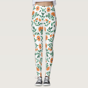 Deux images de leggings floraux présentent 