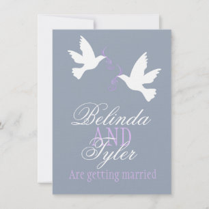 Deux inséparables blancs violet gris invitation ma