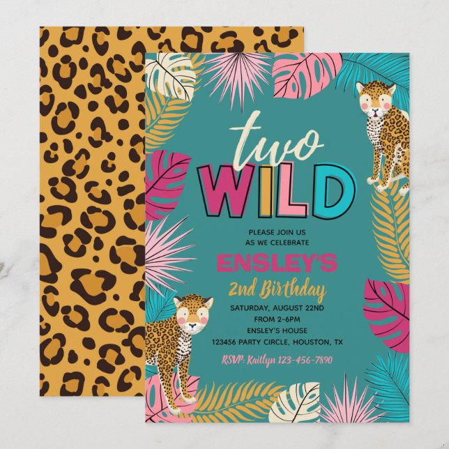 Deux Invitation sauvage | Girl Two Wild Invitation (Devant / Derrière)