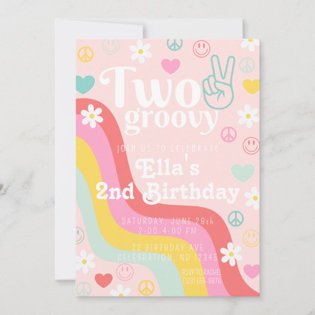Deux Invitation Super de deuxième anniversaire (Devant)