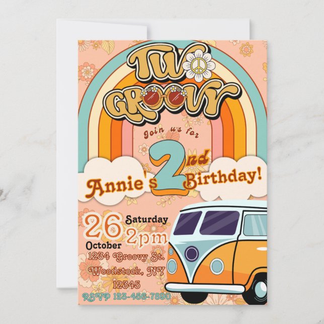 Deux Invitation Super pour l'anniversaire (Devant)