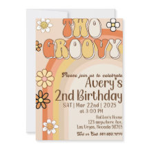 Deux invitations d'anniversaire retro super