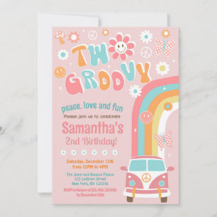 Deux invitations Super Boho Retro 2e anniversaire