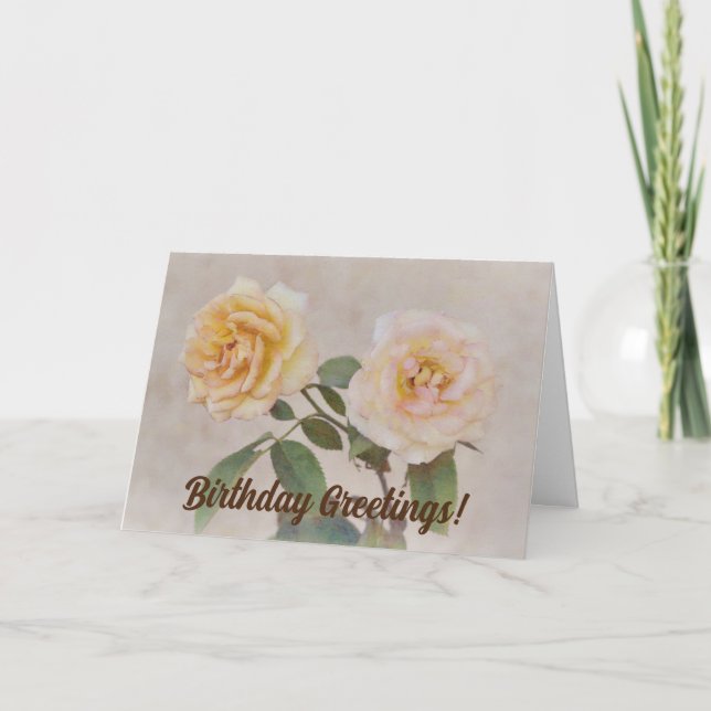 Deux Jolies cartes de voeux d'anniversaire Rose (Devant)