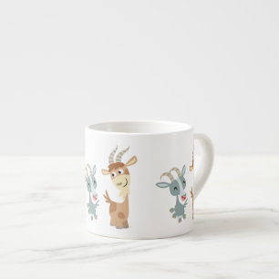 Deux Jolies chèvres Caricaturales Espresso Mug