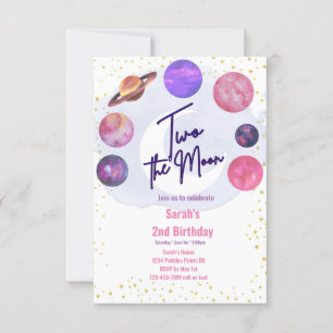 Deux la Lune 2e anniversaire Editable Invitation