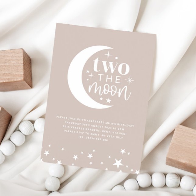 Deux La Lune Blush Invitation Anniversaire (Créateur téléchargé)