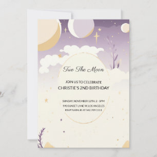 Deux la Lune deuxième invitation anniversaire