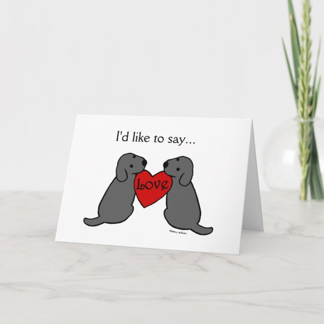 Deux Labradors noir avec le Merci d'amour (Devant)