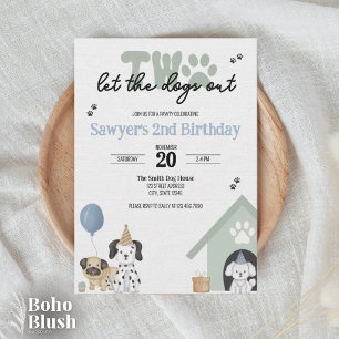 Deux laissez les chiens sortir Invitation pour 2