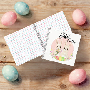 Deux lapins de Pâques Cahier à spirale personnalis