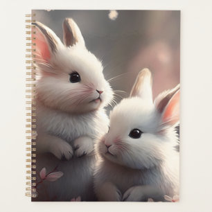 Deux lapins mignons avec sakura Planner