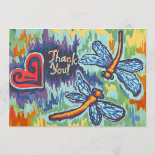 Deux libellules, cartes de Merci