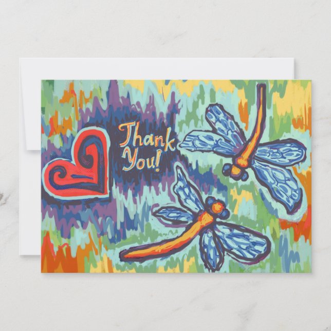 Deux libellules, cartes de Merci (Devant)