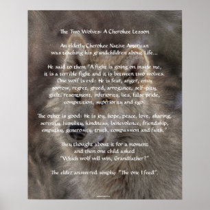 DEUX LOUPS CHEROKEE TALE Poster d'art