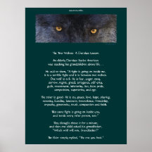 DEUX LOUPS CHEROKEE TALE Poster d'art