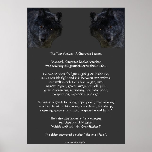 DEUX LOUPS CHEROKEE TALE Poster d'art (Devant)